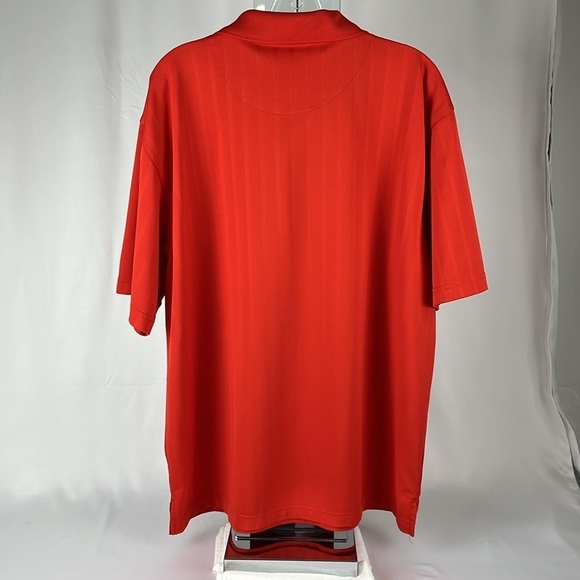 Men’s PGA Tour Golf Polo Vertical Striped Shirt XL Red - Picture 2 of 13